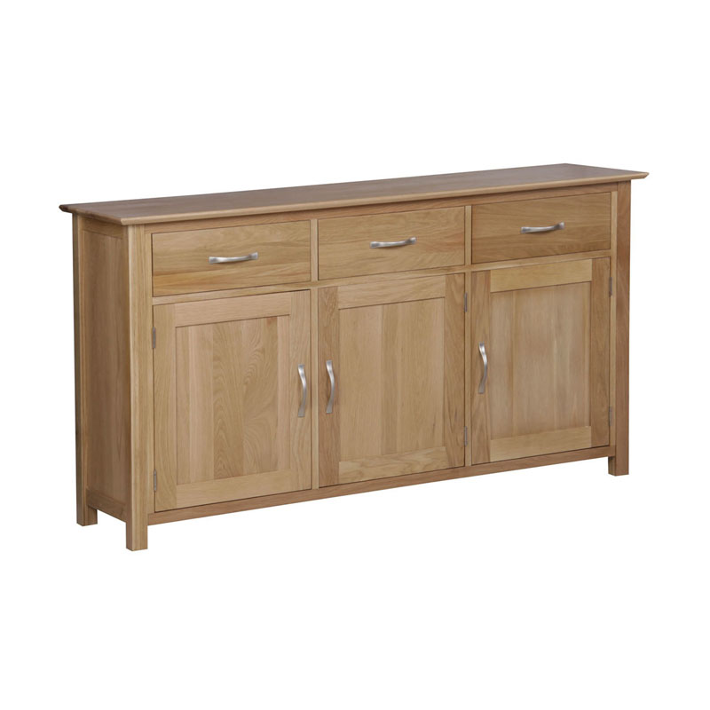 Modern Oak 3 ประตู 3 ลิ้นชัก Sideboard